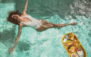 Green Pool Water Floating Breakfast Seré Resort Goa - Private Pool Villa Resort in Vagator, North Goa