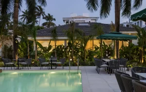 Swimming Pool Evening Shot Seré Resort Goa - Private Pool Villa Resort in Vagator, North Goa