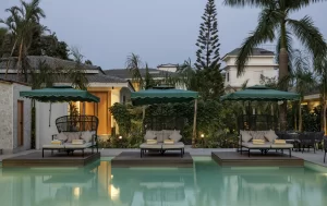 Swimming Pool Evening Shot Seré Resort Goa - Private Pool Villa Resort in Vagator, North Goa