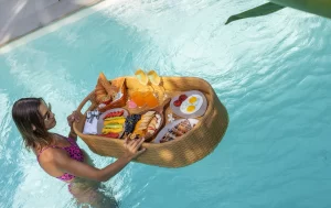 Floating Breakfast at Seré Resort Goa - Private Pool Villa Resort in Vagator, North Goa