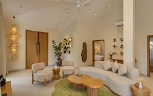 Minimalistic & 3 Bedroom Villa Design Earthy & Minimalist Bedroom Design Seré Resort Goa - Private Pool Villa Resort in Vagator, North Goa